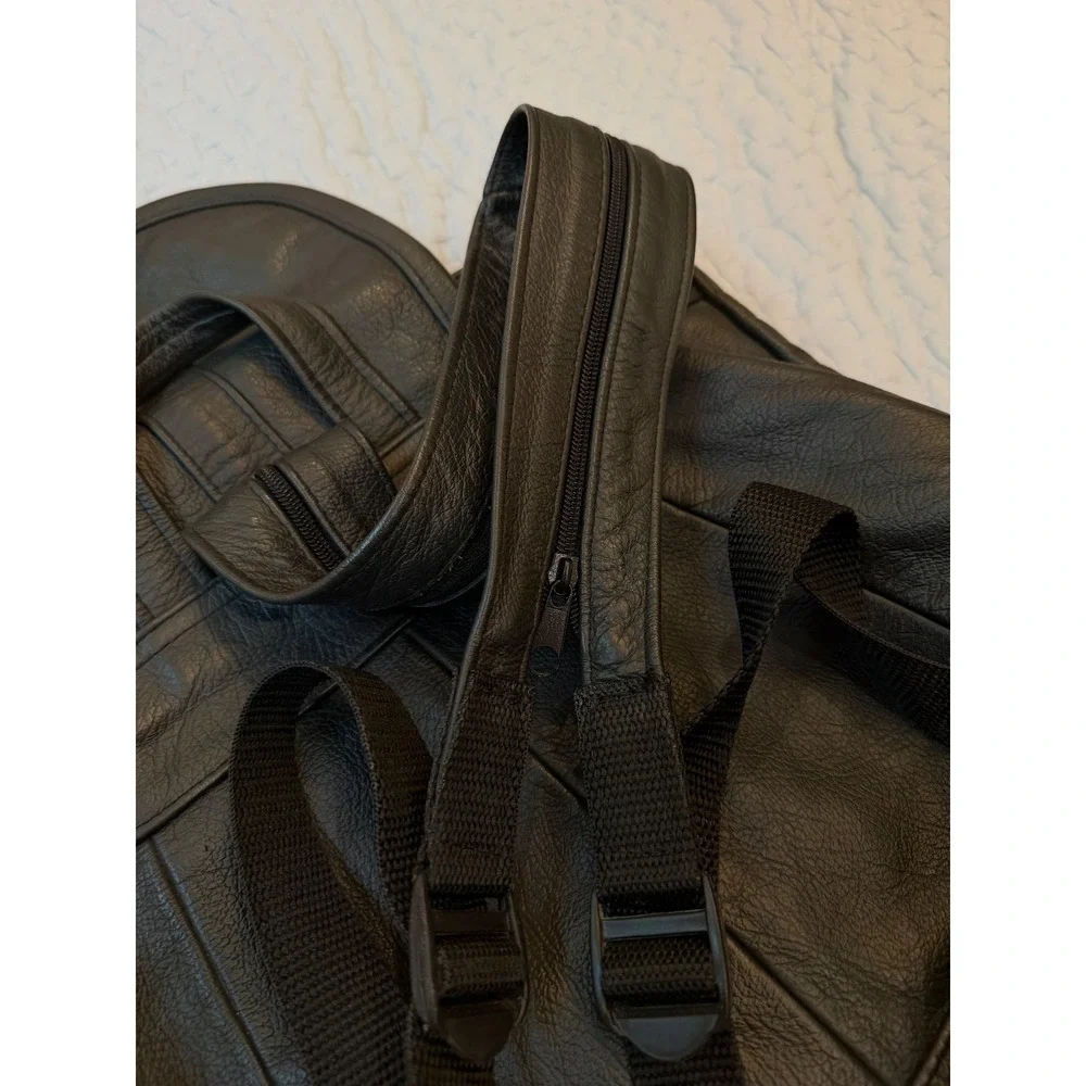 Black Genuine Leather  Backpack